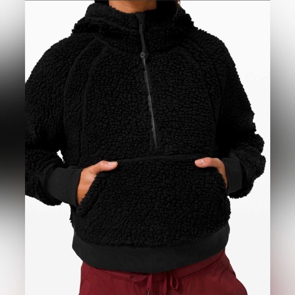 Lululemon Scuba Oversized Sherpa 1/2 Zip Black XS S SIZE